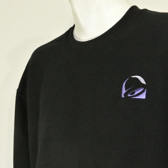TACO BELL Black Sweatshirt Employee Uniform Shirt Size M Medium - Picture 5 of 13